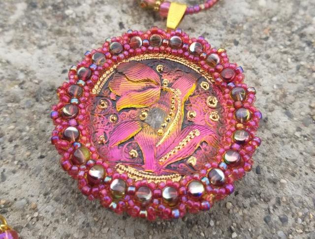 Růžové kvítí - náušnice