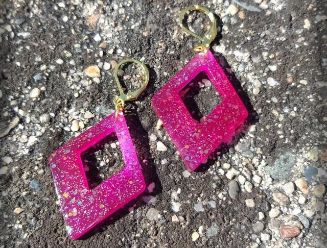 Růžové kvítí - náušnice