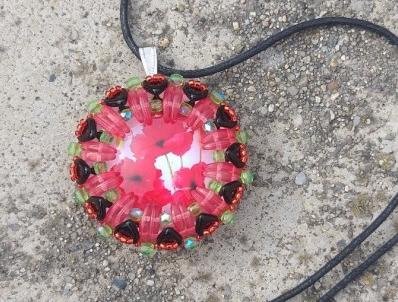 Růžové kvítí - náušnice