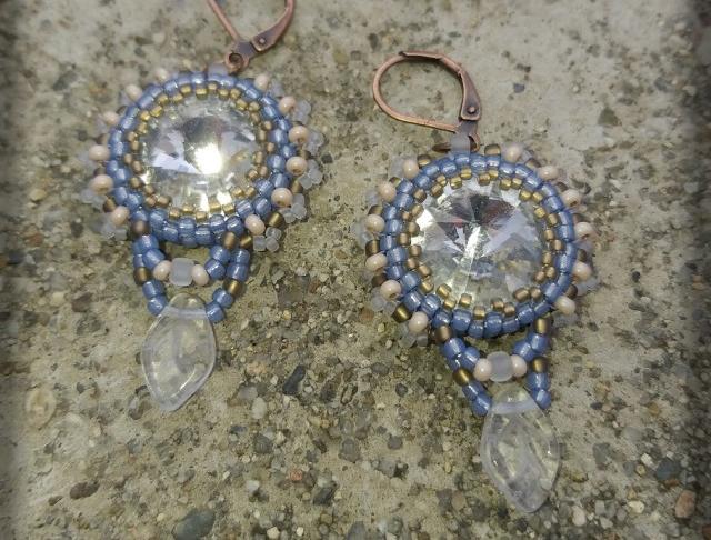 Růžové kvítí - náušnice