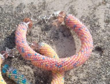 Růžové kvítí - náušnice