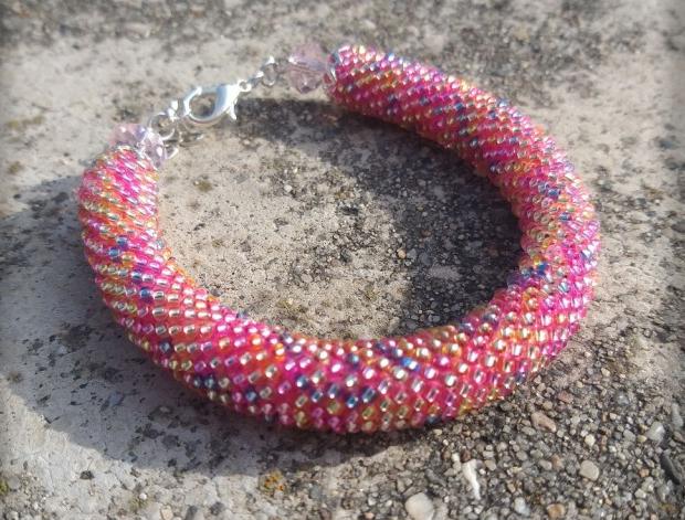 Růžové kvítí - náušnice