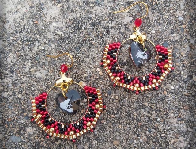 Růžové kvítí - náušnice