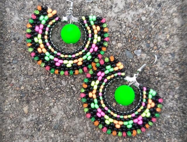 Růžové kvítí - náušnice