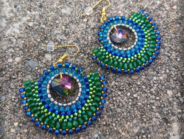 Růžové kvítí - náušnice