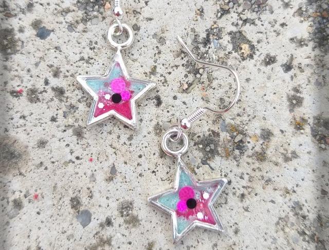 Růžové kvítí - náušnice