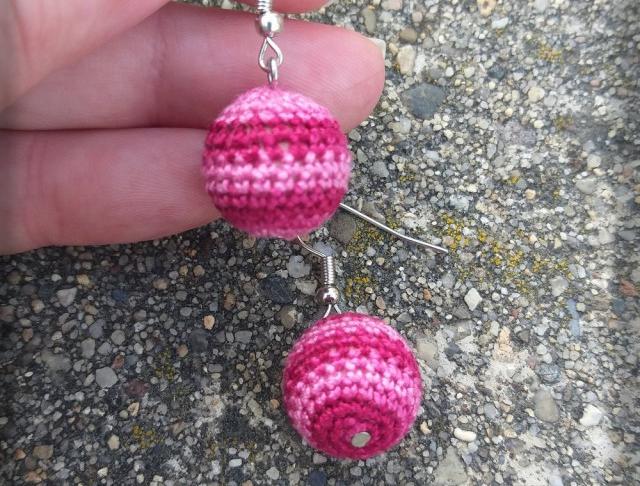 Růžové kvítí - náušnice