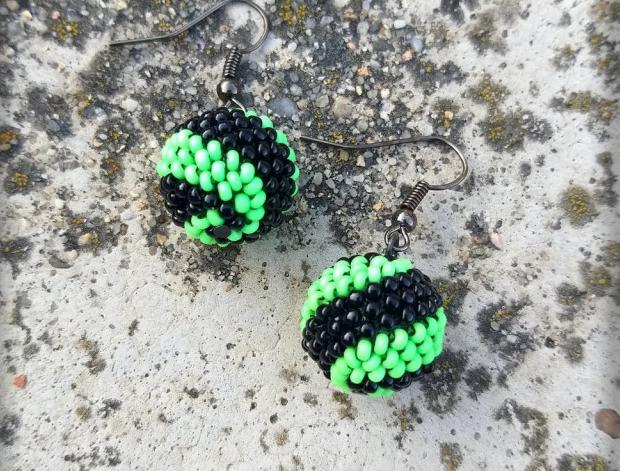 Neon bubbles - zelené šperk doplněk náušnice veselé hravé neon kulička bublina balónek každodenní bubble 