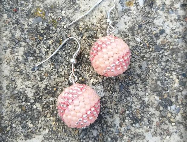 Růžové kvítí - náušnice