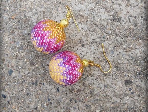 Růžové kvítí - náušnice