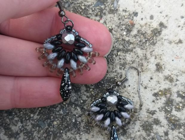 Růžové kvítí - náušnice