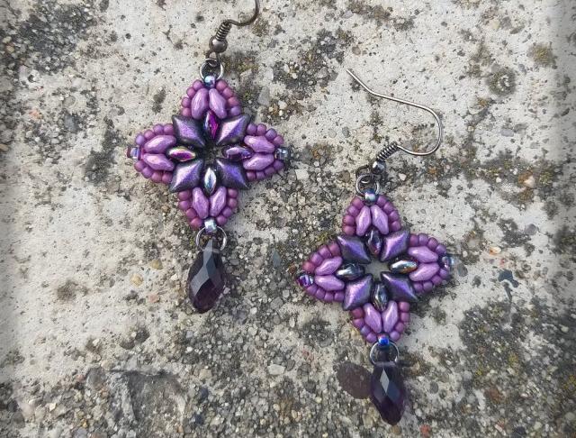 Růžové kvítí - náušnice