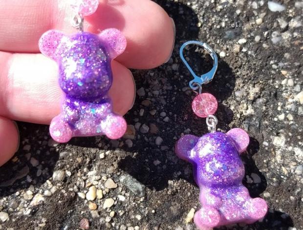 Růžové kvítí - náušnice