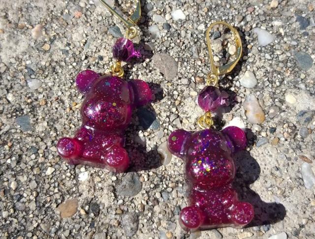 Růžové kvítí - náušnice