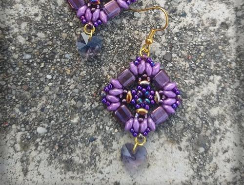 Růžové kvítí - náušnice