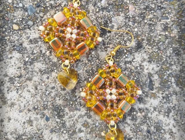 Růžové kvítí - náušnice