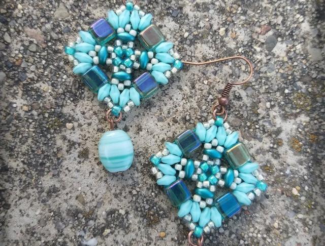 Růžové kvítí - náušnice