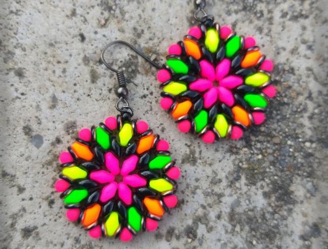 Růžové kvítí - náušnice