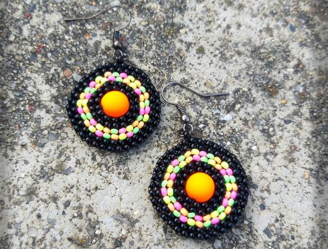 Růžové kvítí - náušnice