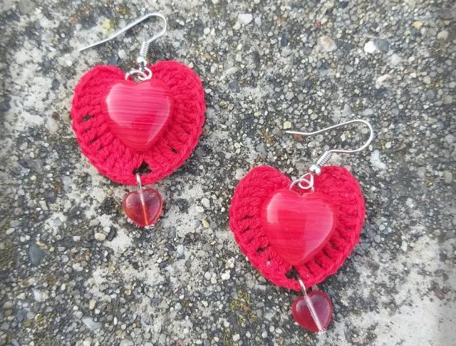 Růžové kvítí - náušnice