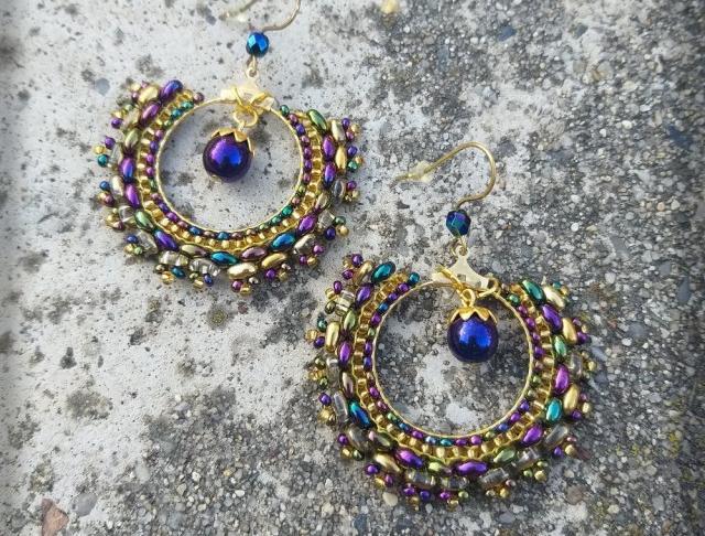 Růžové kvítí - náušnice