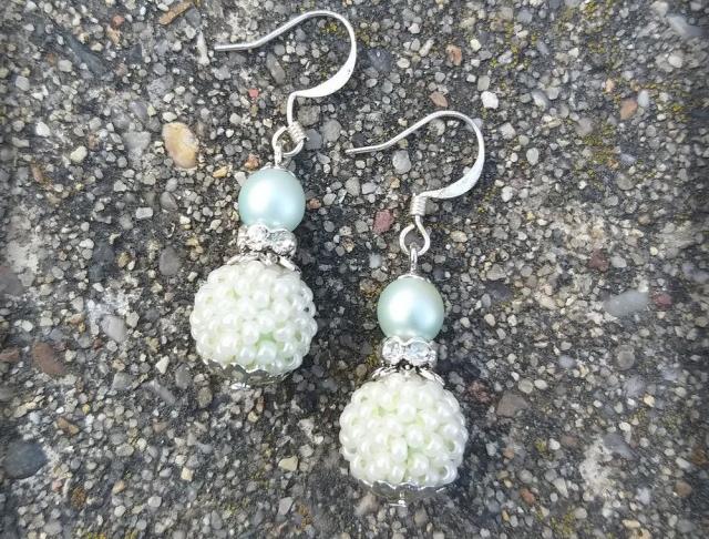 Růžové kvítí - náušnice