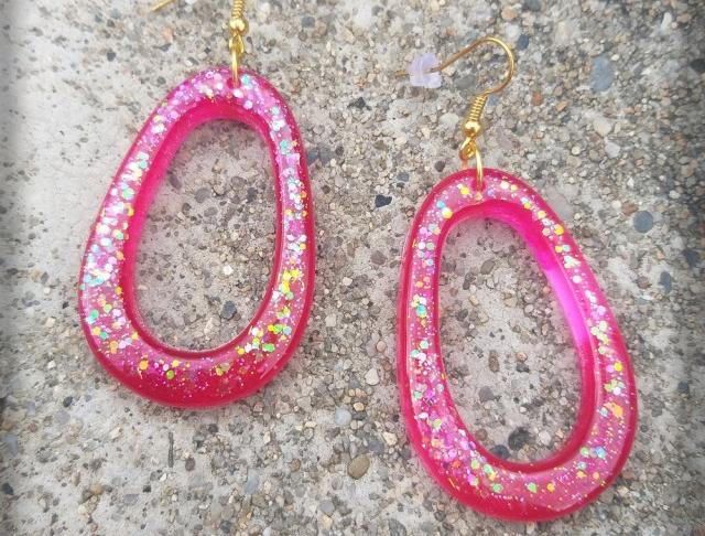 Růžové kvítí - náušnice