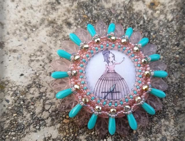 Růžové kvítí - náušnice