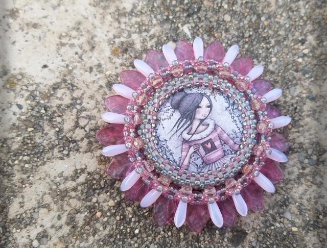 Růžové kvítí - náušnice