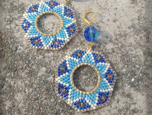 Růžové kvítí - náušnice