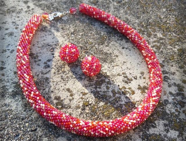 Růžové kvítí - náušnice