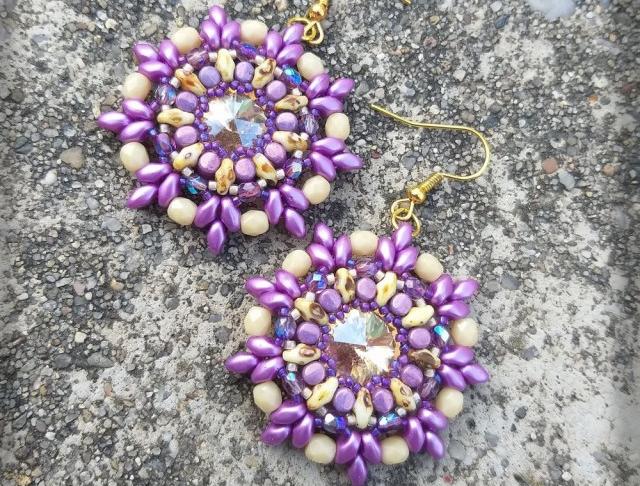 Růžové kvítí - náušnice