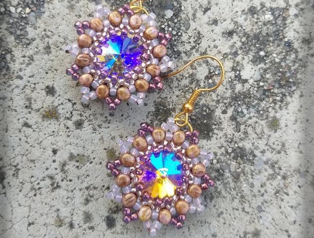 Růžové kvítí - náušnice