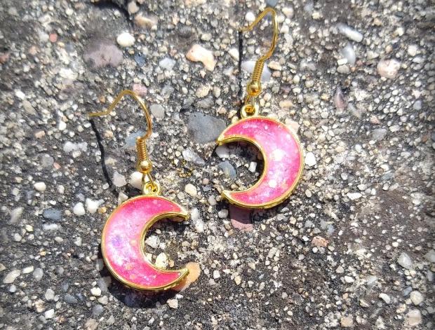 Růžové kvítí - náušnice