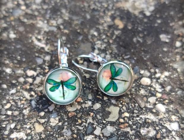 Růžové kvítí - náušnice