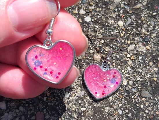 Růžové kvítí - náušnice