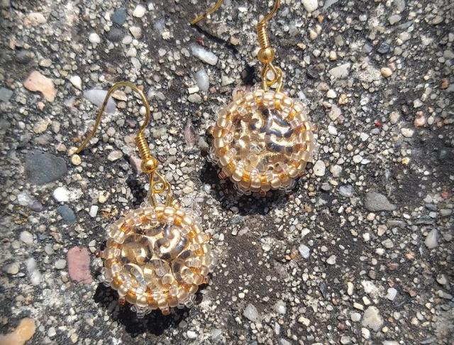 Růžové kvítí - náušnice