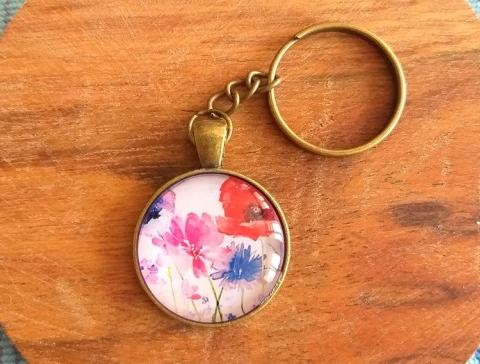 Růžové kvítí - náušnice