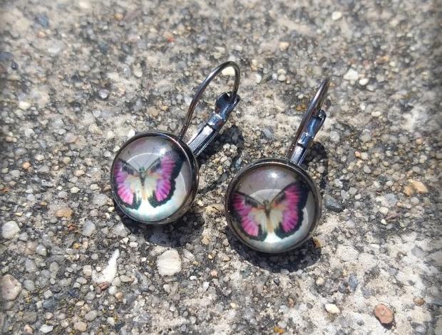 Růžové kvítí - náušnice