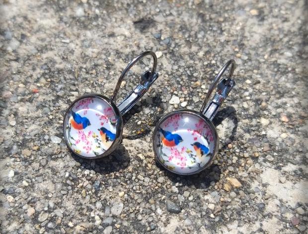 Růžové kvítí - náušnice