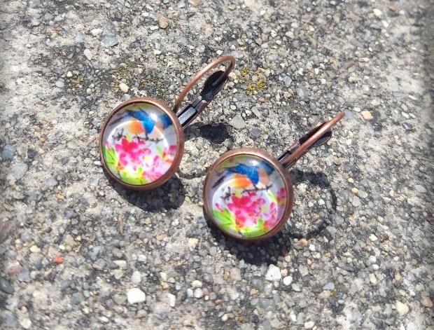 Růžové kvítí - náušnice