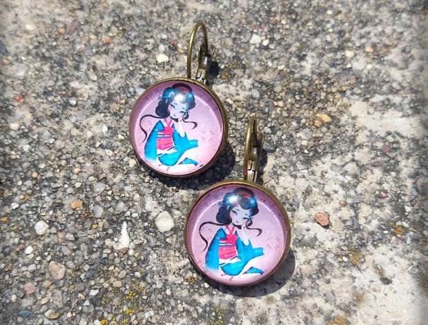 Růžové kvítí - náušnice