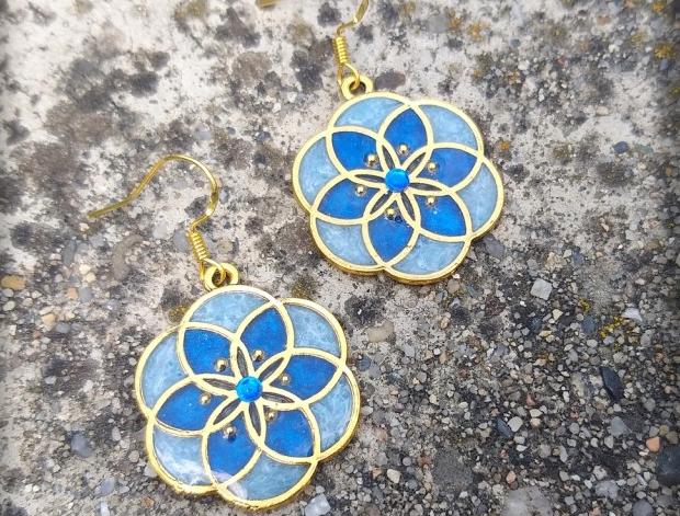 Růžové kvítí - náušnice