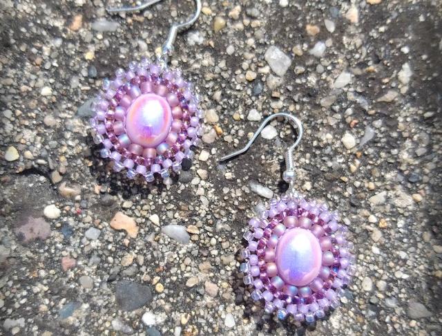 Růžové kvítí - náušnice