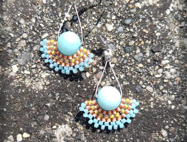 Růžové kvítí - náušnice