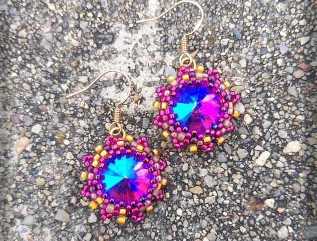 Růžové kvítí - náušnice