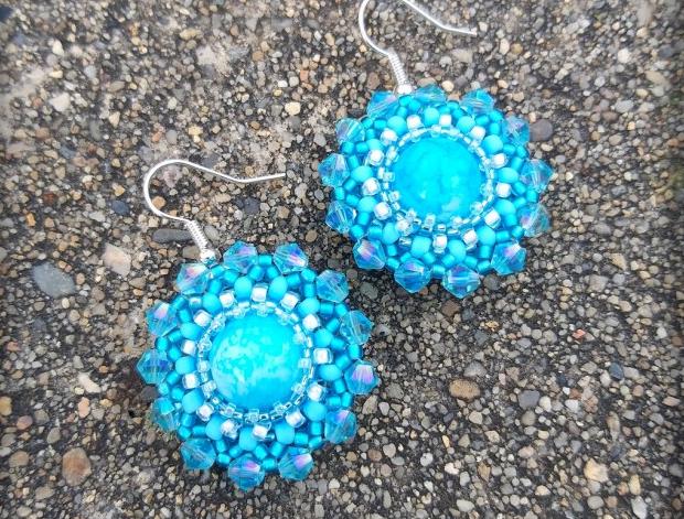 Růžové kvítí - náušnice