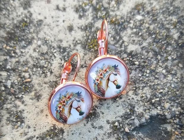 Růžové kvítí - náušnice