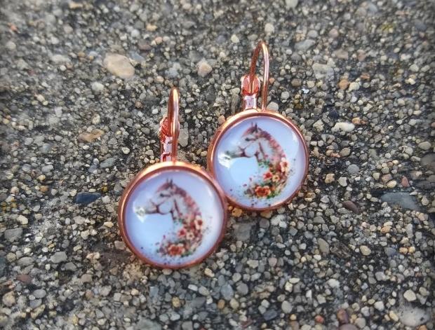 Růžové kvítí - náušnice