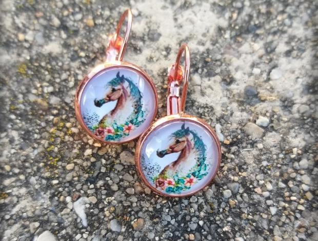 Růžové kvítí - náušnice